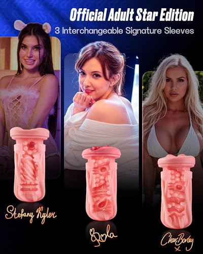 Image of EINSEO Male Masturbator Sex Toys for Men with 3 Replaceable Signature Sleeves, AI & APP Control Pocket Pussy, 5-Speed Thrusting Male Stroker, 360 Real Warm Heating & Brushless Motor Fetish Jewelry