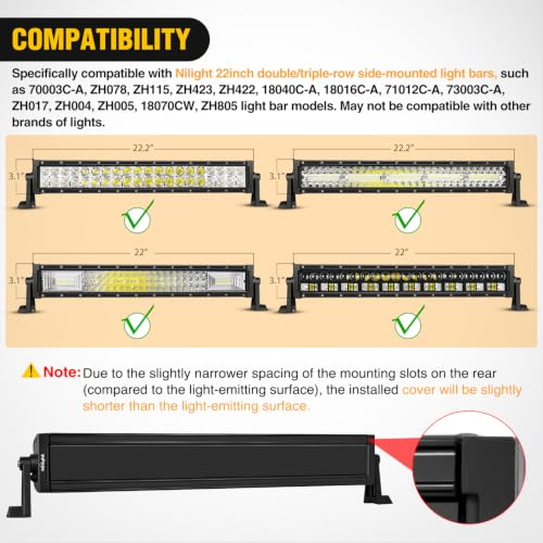 Image of Nilight 22 Inch Spot Flood Combo LED Light Bar Black Cover