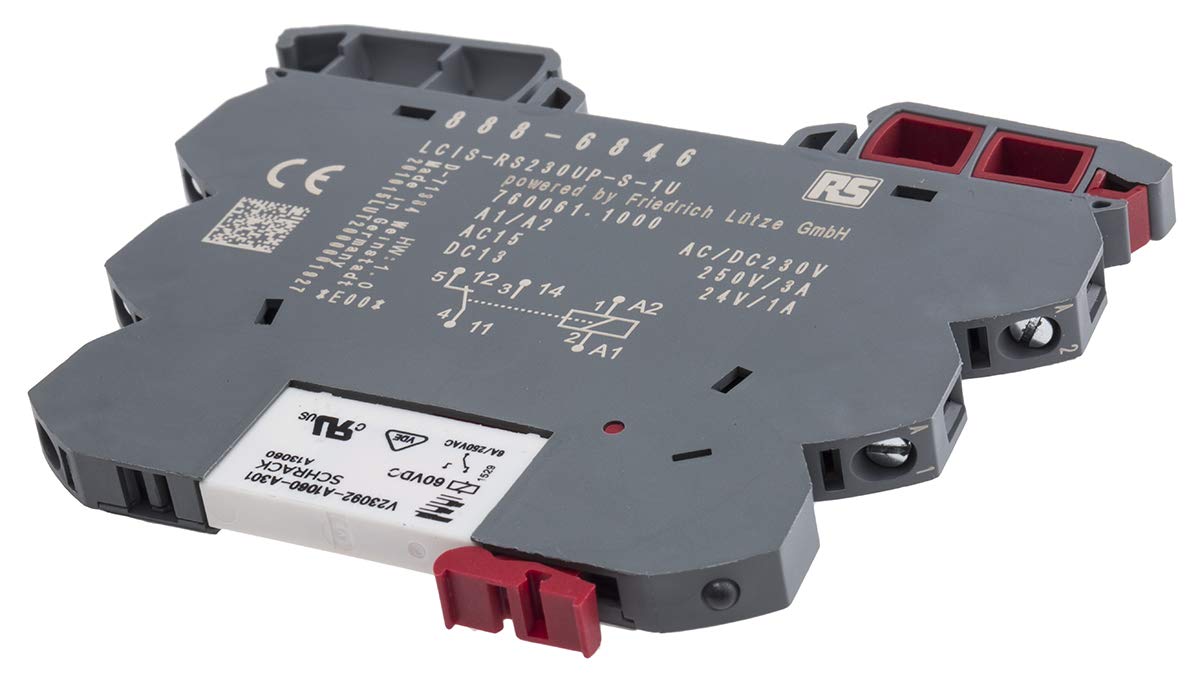RS PRO LCIS Interface Relais 230V ac/dc, 1-poliger Umschalter DIN-Hutschiene 3.5mA, Packung a 5 Stück