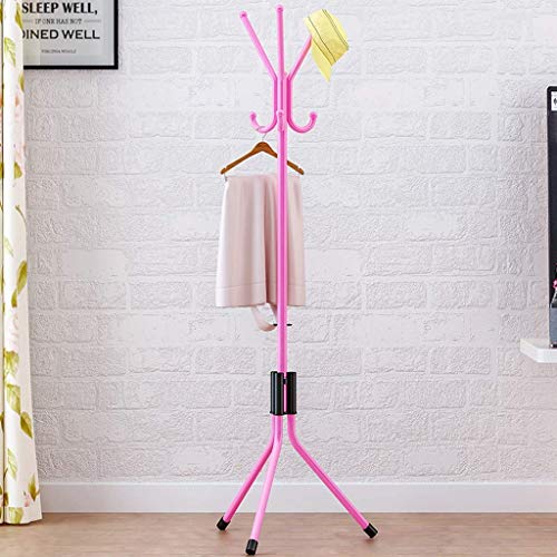 Soporte para paraguas de metal sin revestimiento rosa con percha para chaquetas