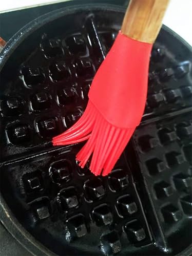 Miniatura 3 de HAWOK Máquina de gofres de hierro fundido con mango y cepillo para hilar