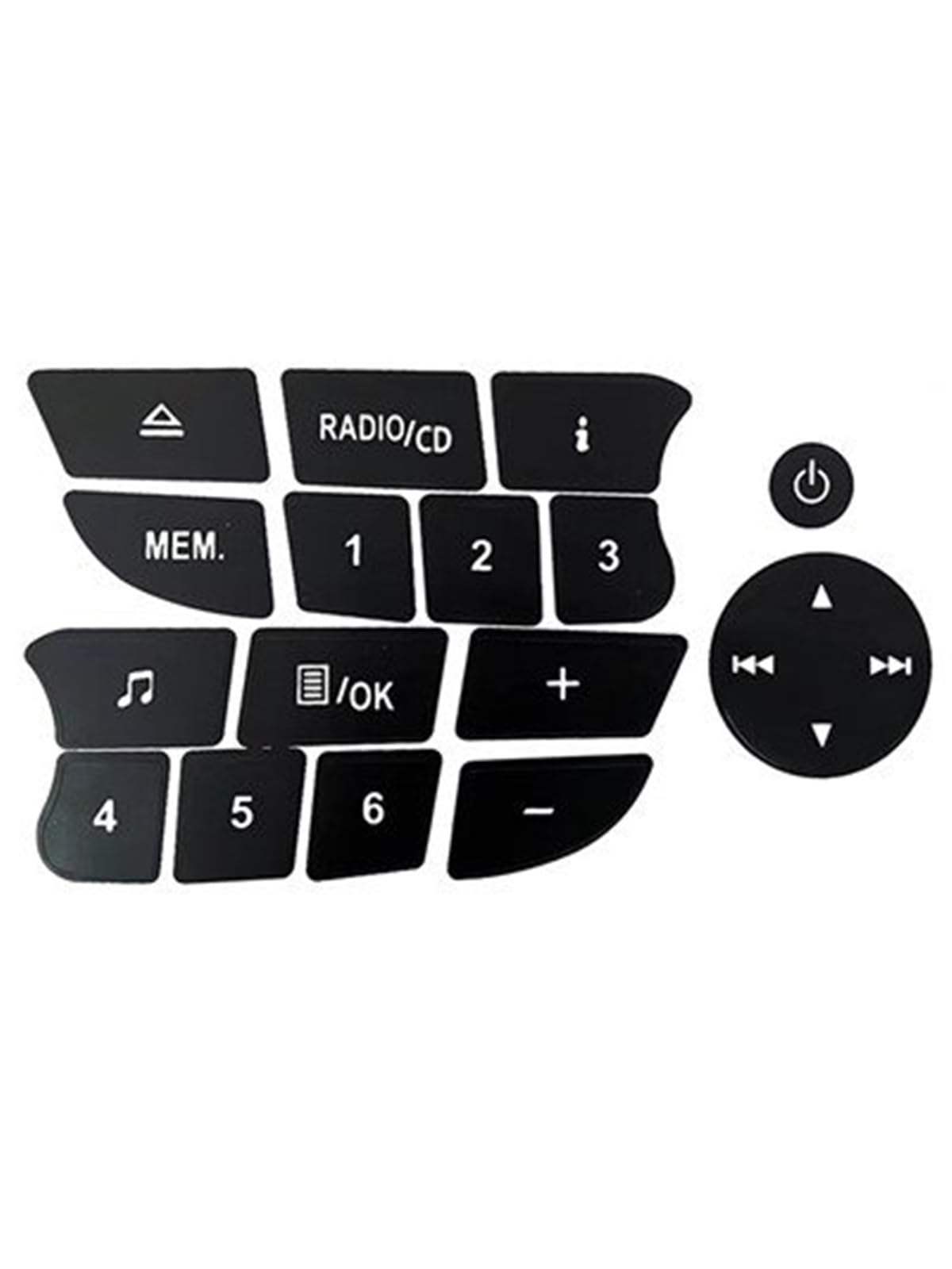 Decorative Stickers Compatible with Twingo for Clio for Megane 2009 2010 2011 Car Audio Button Button Repair Stickers Decal Stickers 16Keys