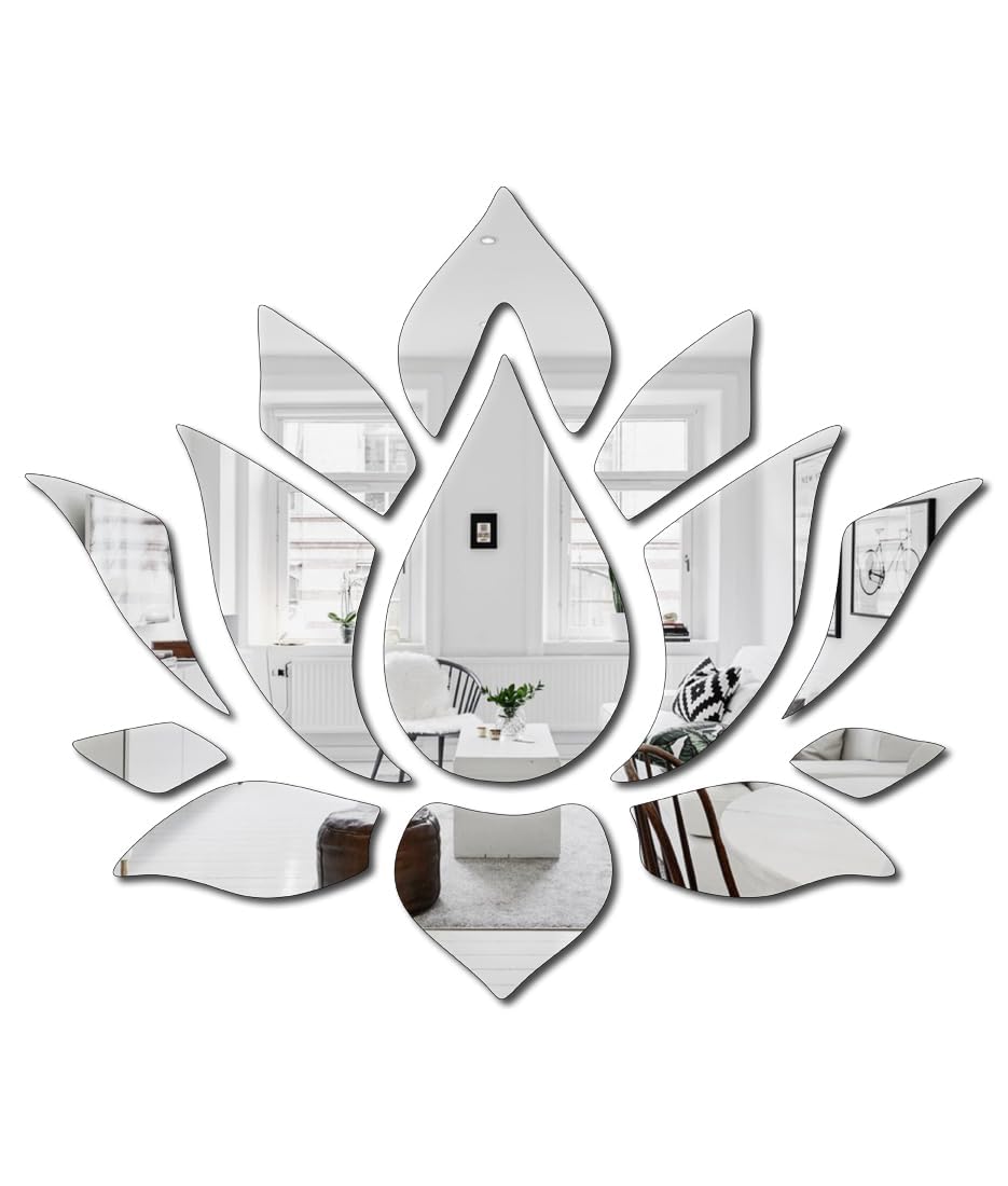 Chote Mote Seller - Big Lotus Silver (Pack of 3) Mirror Stickers for Wall, Acrylic Mirror, Wall Mirror, 3D Stickers, Wall Stickers for Room Hall Home and Office Flower Wall Sticker. (B0D5RDGYT9) Amazon Price History, Amazon Price Tracker