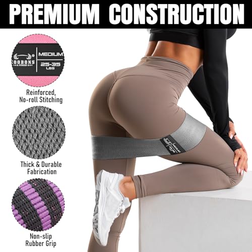 image for COOBONS FITNESS Fabric Resistance Bands for Working Out - Exercise Ban