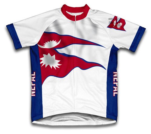 ScudoPro Nepal Flag Short Sleeve Cycling Jersey for Women - ...