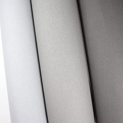 Image of KCS 3 pc of 15 inch x 18 inch Counted Cross Stitch Cotton Aida Cloth Needlework Fabric (Light Grey+Medium Grey+Dark Grey, 14CT)