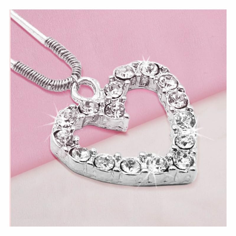 Hair Drama Co. U Pin Hair Accessories For Women & Girls | Metal Hairpins with Crystal Heart Pendants | Crystal Bride Wedding Clip U Pin Women Headpiece