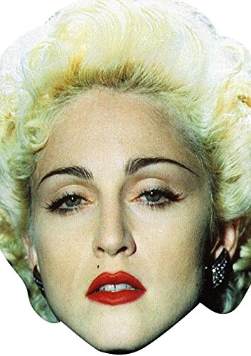 FoxyPrinting Blonde 80s Madonna Celebrity Party Celebrity Cardboard Party Face Mask Fancy Dress