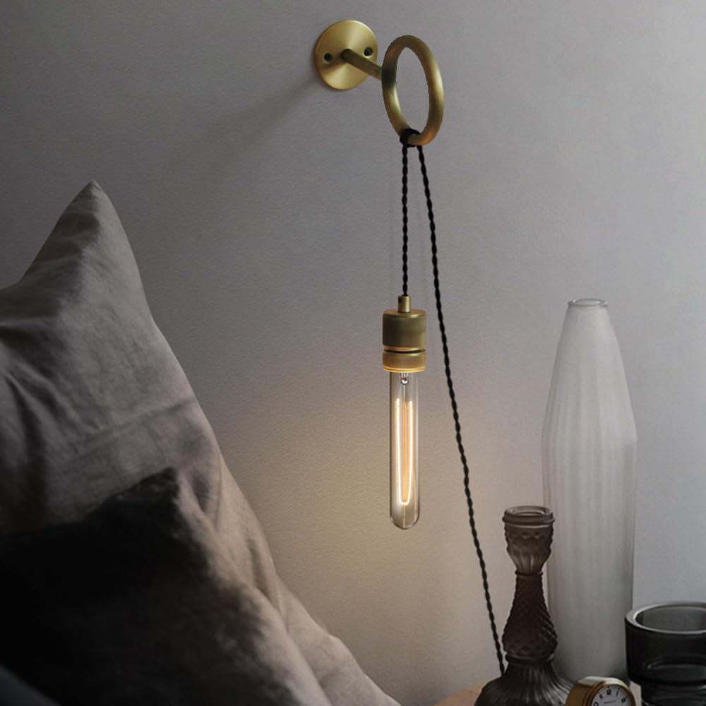 SXSCARKX Modern Home Decoration Wall Plug In Hanging Light Fixture Mid Century Sconce Vintage Industrial Farmhouse Lamp Bedroom Mount For Living Room Bar Restaurant Bedside
