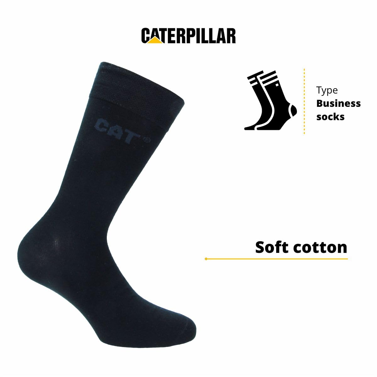 Caterpillar 10 Paar Business Socken - Wadenlang - Komfort – Baumwolle