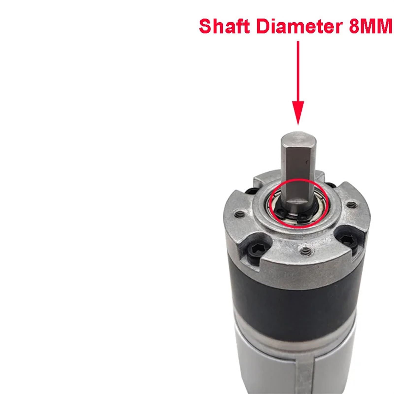 Motorreductor planetario de Alto par, CC 12 V y 24, Larga Vida útil, Baja Velocidad, Ajustable, Reversible, diámetro del Eje Engranaje metálico(Shaft Diameter 8MM,12v 58rpm 17kgf.cm)
