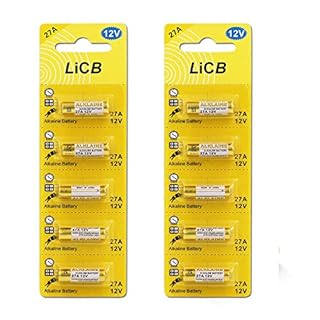 LiCB - 10 batterie alcaline da 27 A, 12 V: V27A, LR27A, MN27, ,A27
