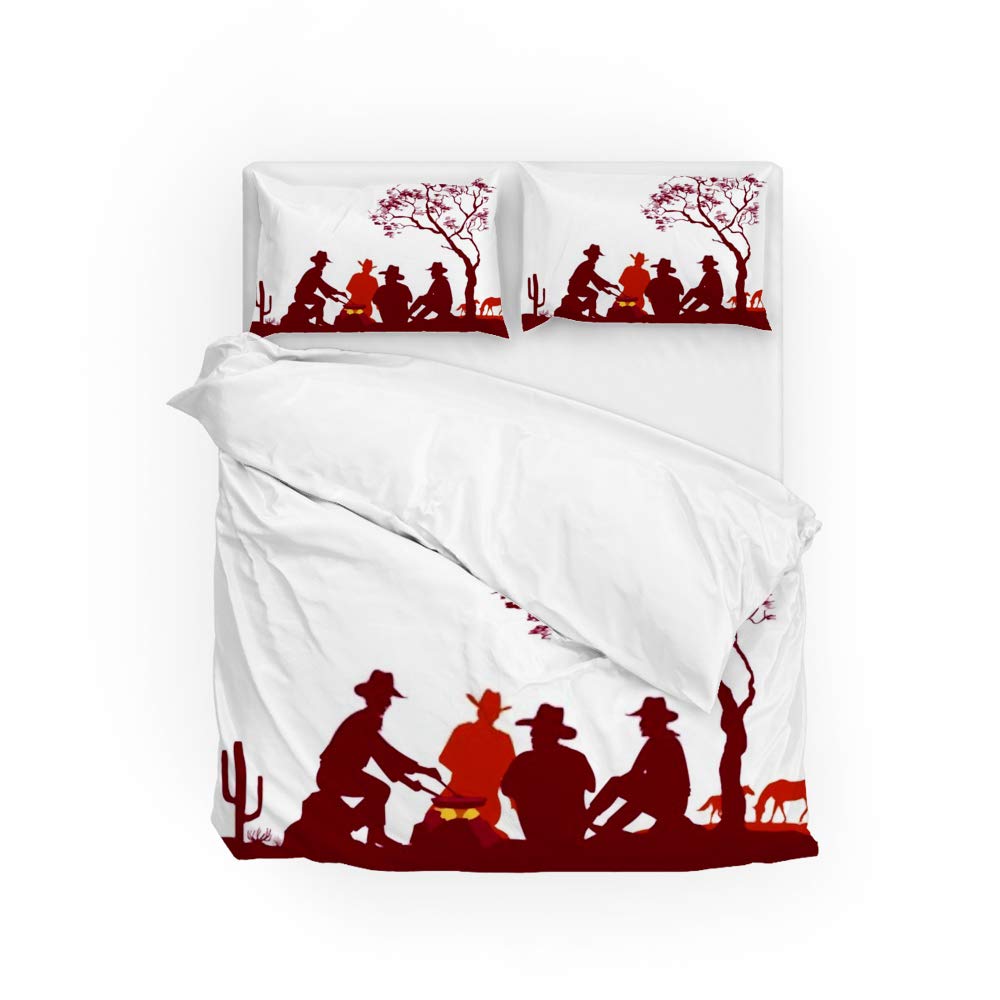 Housse de couette Cowboys Campfire pour une chambre chaleureuse