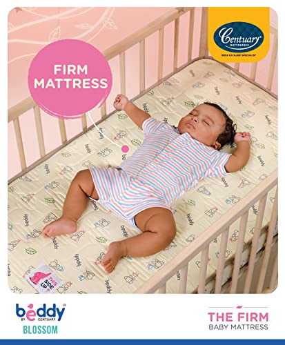 Image of Centuary Mattresses Beddy Blossom,Natural Coir Mattress,Crib Mattress for Baby,SmallMattress for Kids,Firm Mattress for Kids,Baby Cot Mattress | Free Waterproof Protector (140 * 70 * 10 cm)