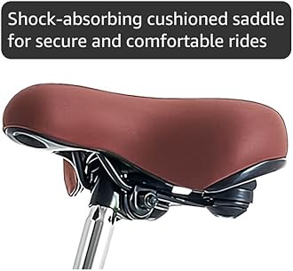 Viribus Women's Comfort Bike, 61 cm 7 Speed Bicycle for Women, 24 Inch Beach & City Cruiser Bike with Shimano Derailleur Rattan Basket Steel Rack, Step Through Bike for Women Adults Youth