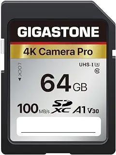 【5年データ復旧・無償交換保証】GIGASTONE SDカード 64GB 4K Camera Pro SDXC UHS-I A1 V30 U3 C10 100 MB/s 高速 4K UHD & Full HD ビデオ Canon Nikon Sony Pentax Kodak Olympus Panasonicなど デジタルカメラ 一眼レフ対応 ミニケース1個付き