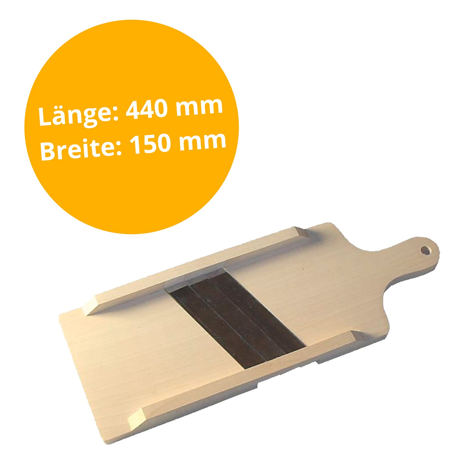 Krauthobel / Krautschneider / Sauerkrauthobel /Kohlhobel / Kohlreibe / Gemüsehobel - aus heimischem Lindenholz - Tiroler Art, 3 Messer, 44 x 15 cm, Sehr scharf!