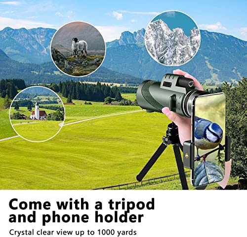 80X100 Monocular-Telescope Monoculars For Adults High Powered With Smartphone Adapter Telescope Hunting Wildlife Bird Watching Travel Camping Hiking #TOP5