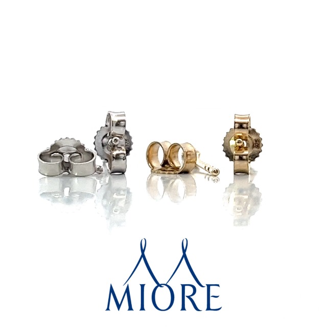 Miore Orecchini A Bottone In Oro Giallo 9KT 375 - Piccoli Orecchini Donna A Lobo Con Perno E Farfalla - Anallergici Con Certificato E Astuccio - 2