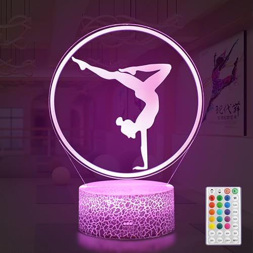 Yzddsi Artistic Gymnastics 3D Night Light - Gymnastics Stuff Gifts for Girls, Illusion...
