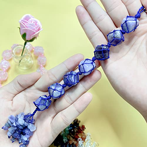 XIANNVXI Amethyst Crystal Hanging Healing Crystals Gemstones Decor Tumbled Stones Car Rearview Mirror Wall Hanging Crystals Reiki Crystal Gifts - Image 3