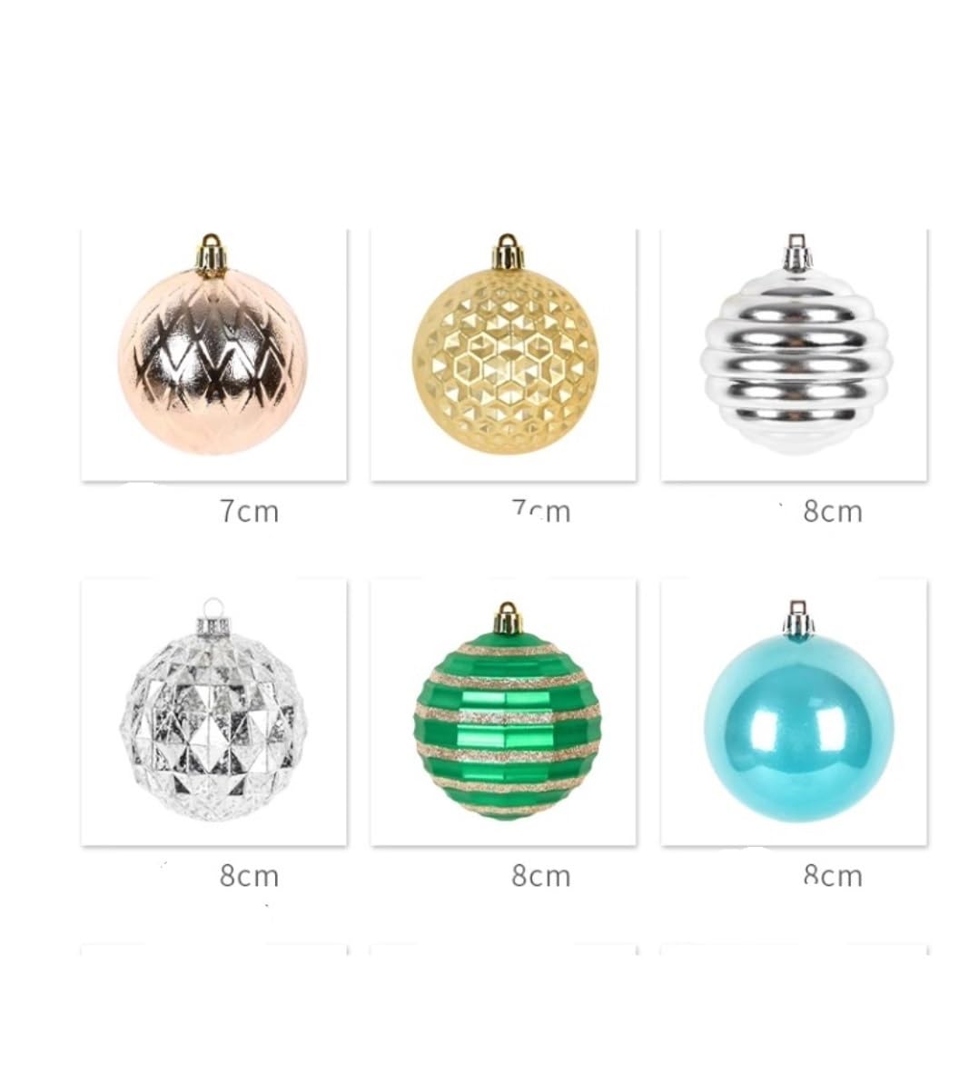 Bombki Choinkowe 6 Szt. Ozdoby Świąteczne W Kształcie Kulek Nietłukące Się Dekoracje Świąteczne Duże Wiszące Kule Na Choinkę Bombki Ozdoby (Color : B-3.14inch)