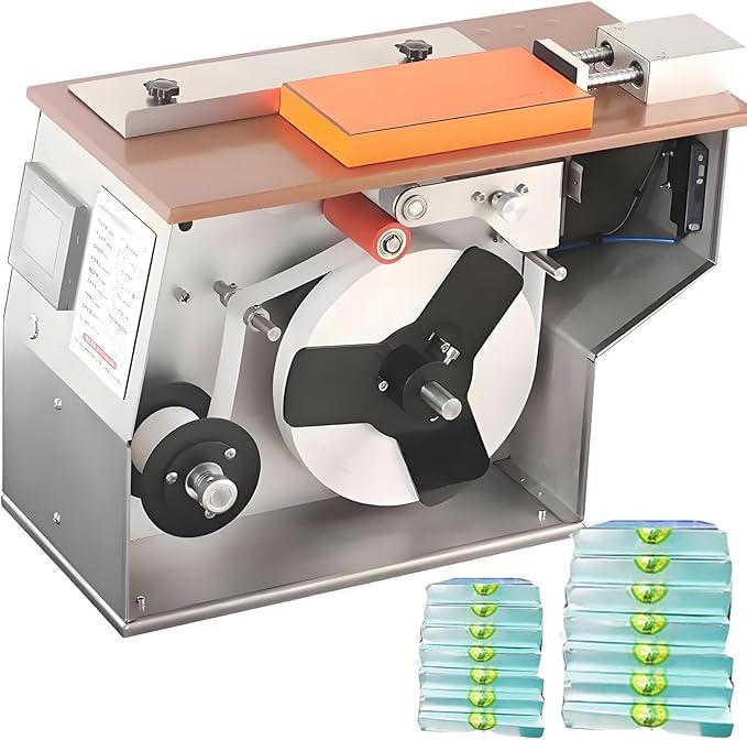 Etichettatrice industriale ad angolo retto ad alta velocità con touch screen PLC, potenza 200W, 30-60 etichette/min, compatibile con etichette antimanomissione