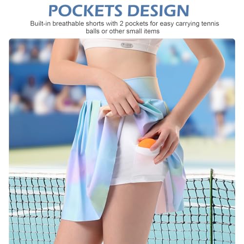 Image of Bezioner Girls Tennis Skirt A-Line Pleated Skirt with Shorts Pocket Uniform Skort for Golf Athletic Cheerleading