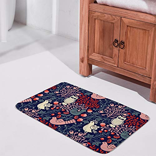 Tapis de bain antidérapant ultra absorbant en microfibres chouette