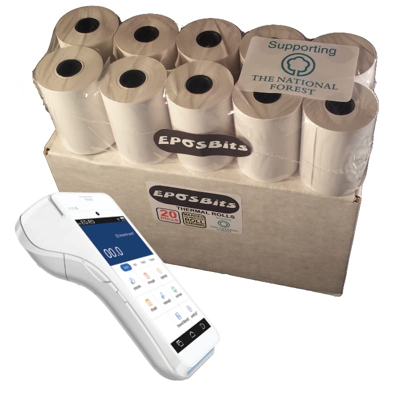 EPOSBITS® Rolls to Fit Pax A920 PaxA920 A 920 A-920 Dojo Do Jo (20 Rolls) Chip & Pin Credit Card