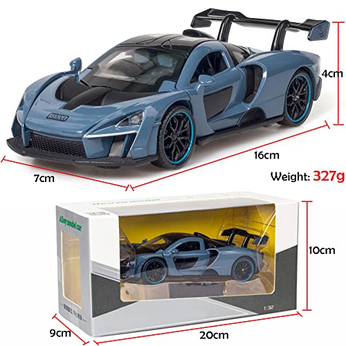 Alloy Collectible Blue Mclaren Senna Toy Vehicle Pull Back Diecast Car With Lights And Sound #TOP5