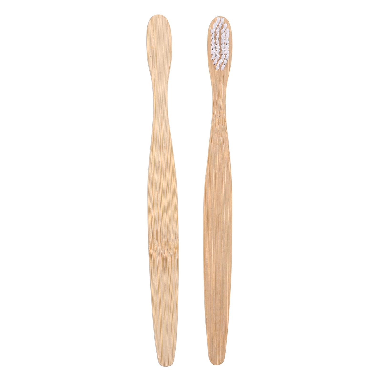 Beaupretty 2pcs Natural Toothbrush with Ergonomic Handle Wide Head Soft Bristles Biodegradable Tooth Brushes for Adults Travel Camping