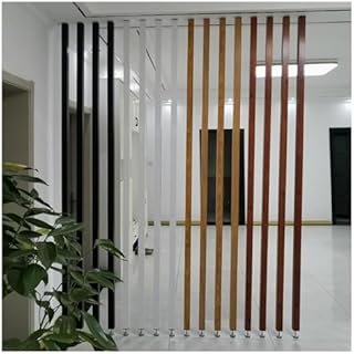 Wooden Slat Room Divider - Floor to Ceiling Partition Screen for Home an...