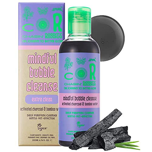 CHASIN' RABBITS Mindful Bubble Cleanse | Vegan All In One Face to Body Bubble Cleanser | Pore Purifying with Charcoal Powder for Oily Skin | 200mL/6.76 fl. oz