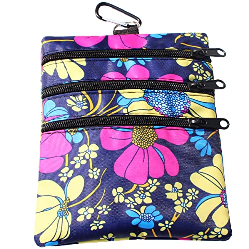 Golf valuables Pouch, Zipper Golf Ball Bag with 4 Pockets,