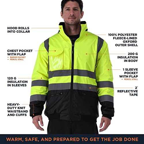 RefrigiWear Men's HiVis Waterproof Bomber Jacket3