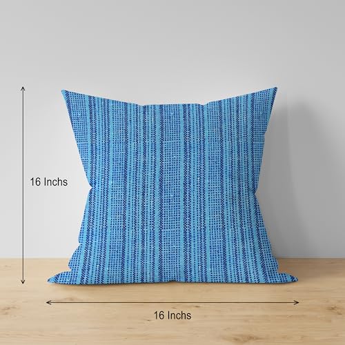 Image of nissi Cotton Plain Cushion Covers, 16x16 inches, Set of 5, (5, Blue, 16x16 inches)