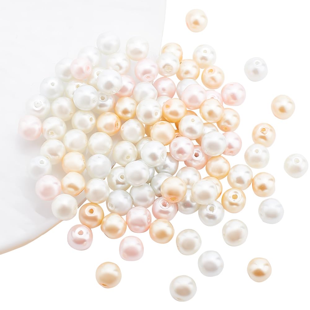 PandaHall Elite 8 mm ca. 200 stuks, ronde glazen parels voor