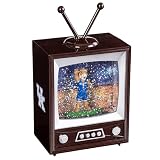 NCAA University of Kentucky Snow Globe Lantern, Vintage TV Water Globe with Lights & Swirling Glitter, Battery...