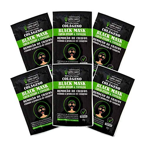 KIT CREME FACIAL REMOÇÃO DE CRAVOS BLACK MASK COM 6 SACHÊS 8G CAPIM LIMÃO