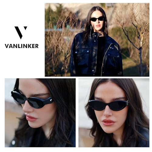 VANLINKER Trendy Small Polarized Cat Eye Sunglasses for Women Thick Oval Shades VL97772