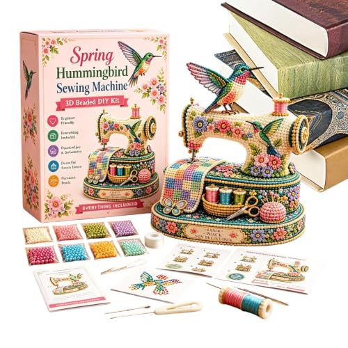 Kit DIY de animales con cuentas 3D: colibrí decorativo para aficionados al cosido