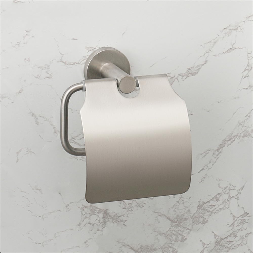 Brushed Nickel Bathroom Accessories Towel Bar Hooks Towel Rack Shelving Roll Paper Holder Toilet Brush Soap Dish Glass Shelf,with Cover