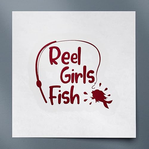 Calcomanías de carrete para niñas (borgoña), calcomanías de vinilo impermeables de alta calidad para laptop, accesorio de teléfono, casco, ventana,