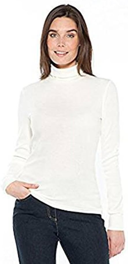 Girly Look Women Long Sleeve Plain Turtle Polo Neck Ladies Stretch Jumper Top T Shirt Plus Size