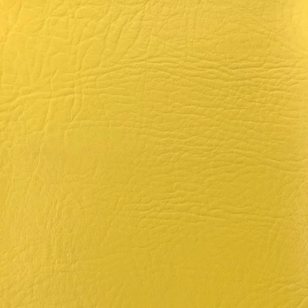 Leatherette Vinyl Fabric Fire Retardant Faux Leather Upholstery Material 140cm Wide (Price Per Metre) (Yellow)