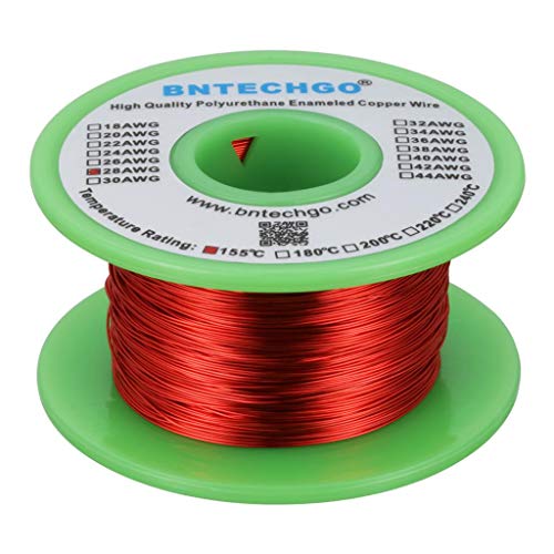 BNTECHGO 28 AWG Magnet Wire 4 oz Red Enameled Copper Wire 0.0122\