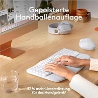 Logitech Wave Keys und Lift vertikale Maus – Ergonomisches Bundle – kabellose Tastatur mit gepolsterter Handballenauflage und vertikale kabellose Maus – Bluetooth, Multi-OS, Windows/Mac – Ansicht 5