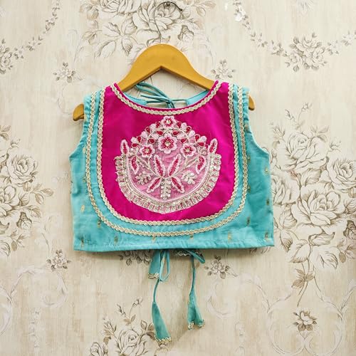 Image of Kids Traditional Lehenga Choli Set with Embroidered Pink Choli & Dupatta