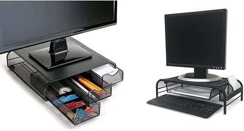 Mind Reader Paquete de soportes, organizadores y elevadores para monitores (3 productos)